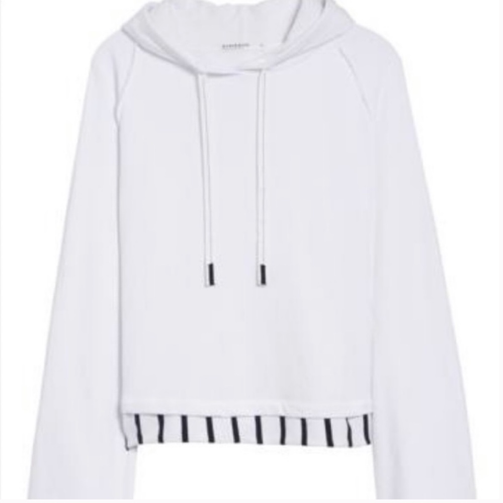 Stateside Bell Sleeve Terry Beach Hoodie Sweatshirt in‎ White Medium